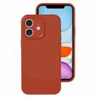 For iPhone 11 Precise Hole Liquid Silicone Jelly Color Full Coverage Phone Case(Caramel Brown) - 1