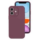 For iPhone 11 Precise Hole Liquid Silicone Jelly Color Full Coverage Phone Case(Plum Colored) - 1