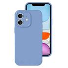 For iPhone 11 Precise Hole Liquid Silicone Jelly Color Full Coverage Phone Case(Thin Fog Blue) - 1