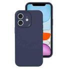 For iPhone 11 Precise Hole Liquid Silicone Jelly Color Full Coverage Phone Case(Midnight Blue) - 1