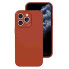 For iPhone 11 Pro Precise Hole Liquid Silicone Jelly Color Full Coverage Phone Case(Caramel Brown) - 1