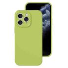 For iPhone 11 Pro Precise Hole Liquid Silicone Jelly Color Full Coverage Phone Case(Willow Green) - 1