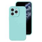 For iPhone 11 Pro Precise Hole Liquid Silicone Jelly Color Full Coverage Phone Case(Glacier Blue) - 1