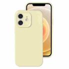 For iPhone 12 Precise Hole Liquid Silicone Jelly Color Full Coverage Phone Case(Milk Yellow) - 1