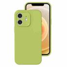 For iPhone 12 Precise Hole Liquid Silicone Jelly Color Full Coverage Phone Case(Willow Green) - 1