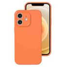 For iPhone 12 Precise Hole Liquid Silicone Jelly Color Full Coverage Phone Case(Sugar Orange Color) - 1