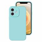 For iPhone 12 Precise Hole Liquid Silicone Jelly Color Full Coverage Phone Case(Glacier Blue) - 1