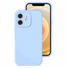 For iPhone 12 Precise Hole Liquid Silicone Jelly Color Full Coverage Phone Case(Sky Blue) - 1