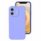 For iPhone 12 Precise Hole Liquid Silicone Jelly Color Full Coverage Phone Case(Light Purple) - 1