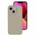 For iPhone 13 Precise Hole Liquid Silicone Jelly Color Full Coverage Phone Case(Rock Gray) - 1