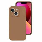 For iPhone 13 Precise Hole Liquid Silicone Jelly Color Full Coverage Phone Case(Khaki) - 1