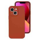 For iPhone 13 Precise Hole Liquid Silicone Jelly Color Full Coverage Phone Case(Caramel Brown) - 1