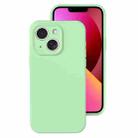 For iPhone 13 Precise Hole Liquid Silicone Jelly Color Full Coverage Phone Case(Mint Green) - 1