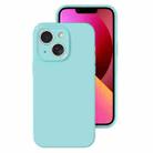 For iPhone 13 Precise Hole Liquid Silicone Jelly Color Full Coverage Phone Case(Glacier Blue) - 1