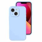 For iPhone 13 Precise Hole Liquid Silicone Jelly Color Full Coverage Phone Case(Sky Blue) - 1