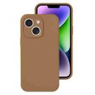 For iPhone 14 Precise Hole Liquid Silicone Jelly Color Full Coverage Phone Case(Khaki) - 1