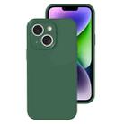 For iPhone 14 Precise Hole Liquid Silicone Jelly Color Full Coverage Phone Case(Moss Green) - 1