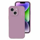 For iPhone 14 Precise Hole Liquid Silicone Jelly Color Full Coverage Phone Case(Blackcurrant Color) - 1