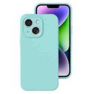 For iPhone 14 Precise Hole Liquid Silicone Jelly Color Full Coverage Phone Case(Glacier Blue) - 1