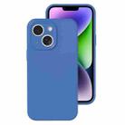 For iPhone 14 Precise Hole Liquid Silicone Jelly Color Full Coverage Phone Case(Navy Blue) - 1