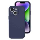 For iPhone 14 Precise Hole Liquid Silicone Jelly Color Full Coverage Phone Case(Midnight Blue) - 1