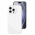 For iPhone 16 Pro Max Precise Hole Liquid Silicone Jelly Color Full Coverage Phone Case(White) - 1