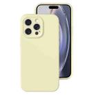 For iPhone 16 Pro Max Precise Hole Liquid Silicone Jelly Color Full Coverage Phone Case(Milk Yellow) - 1