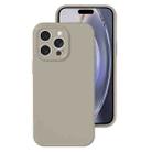 For iPhone 16 Pro Max Precise Hole Liquid Silicone Jelly Color Full Coverage Phone Case(Rock Gray) - 1