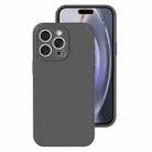 For iPhone 16 Pro Max Precise Hole Liquid Silicone Jelly Color Full Coverage Phone Case(Carbon Gray) - 1