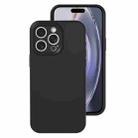 For iPhone 16 Pro Max Precise Hole Liquid Silicone Jelly Color Full Coverage Phone Case(Black) - 1