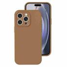 For iPhone 16 Pro Max Precise Hole Liquid Silicone Jelly Color Full Coverage Phone Case(Khaki) - 1