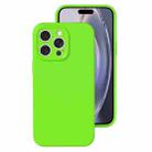 For iPhone 16 Pro Max Precise Hole Liquid Silicone Jelly Color Full Coverage Phone Case(Fluorescent Green) - 1