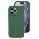 For iPhone 16 Pro Max Precise Hole Liquid Silicone Jelly Color Full Coverage Phone Case(Moss Green) - 1