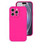 For iPhone 16 Pro Max Precise Hole Liquid Silicone Jelly Color Full Coverage Phone Case(Brilliant Pink) - 1