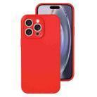 For iPhone 16 Pro Max Precise Hole Liquid Silicone Jelly Color Full Coverage Phone Case(The Chinese Red) - 1