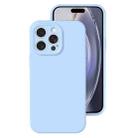 For iPhone 16 Pro Max Precise Hole Liquid Silicone Jelly Color Full Coverage Phone Case(Sky Blue) - 1