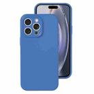 For iPhone 16 Pro Max Precise Hole Liquid Silicone Jelly Color Full Coverage Phone Case(Navy Blue) - 1