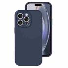 For iPhone 16 Pro Max Precise Hole Liquid Silicone Jelly Color Full Coverage Phone Case(Midnight Blue) - 1