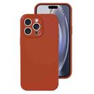 For iPhone 16 Pro Precise Hole Liquid Silicone Jelly Color Full Coverage Phone Case(Caramel Brown) - 1