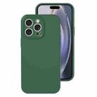 For iPhone 16 Pro Precise Hole Liquid Silicone Jelly Color Full Coverage Phone Case(Moss Green) - 1