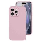 For iPhone 16 Pro Precise Hole Liquid Silicone Jelly Color Full Coverage Phone Case(Sand Pink) - 1