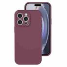 For iPhone 16 Pro Precise Hole Liquid Silicone Jelly Color Full Coverage Phone Case(Plum Colored) - 1