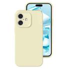 For iPhone 16 Plus Precise Hole Liquid Silicone Jelly Color Full Coverage Phone Case(Milk Yellow) - 1