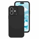 For iPhone 16 Plus Precise Hole Liquid Silicone Jelly Color Full Coverage Phone Case(Black) - 1