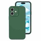 For iPhone 16 Plus Precise Hole Liquid Silicone Jelly Color Full Coverage Phone Case(Moss Green) - 1