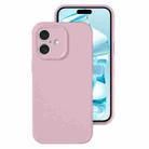 For iPhone 16 Plus Precise Hole Liquid Silicone Jelly Color Full Coverage Phone Case(Sand Pink) - 1