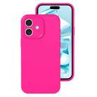 For iPhone 16 Plus Precise Hole Liquid Silicone Jelly Color Full Coverage Phone Case(Brilliant Pink) - 1