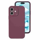 For iPhone 16 Plus Precise Hole Liquid Silicone Jelly Color Full Coverage Phone Case(Plum Colored) - 1