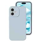 For iPhone 16 Plus Precise Hole Liquid Silicone Jelly Color Full Coverage Phone Case(Haze Blue) - 1