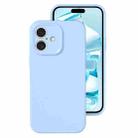 For iPhone 16 Plus Precise Hole Liquid Silicone Jelly Color Full Coverage Phone Case(Sky Blue) - 1